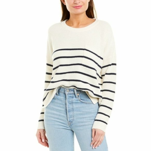 Madewell Thompson Pocket Striped Pullover Sweater - Picture 1 of 15